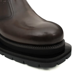 Bottines Chukka en cordovan lavé brun foncé