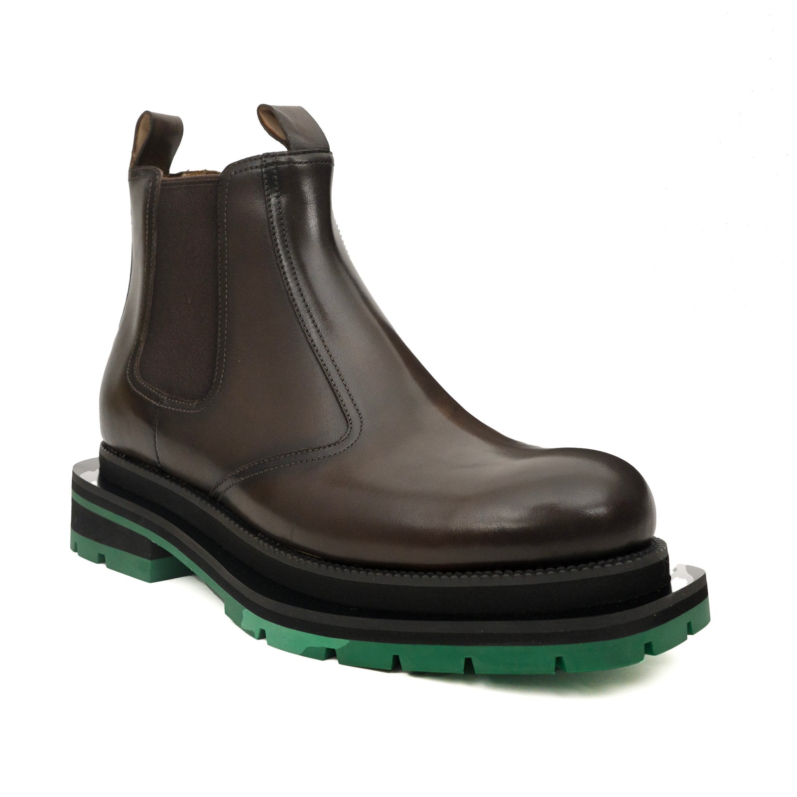 Bottines Chukka en cordovan lavé brun foncé