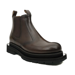 Bottines Chukka en cordovan lavé brun foncé