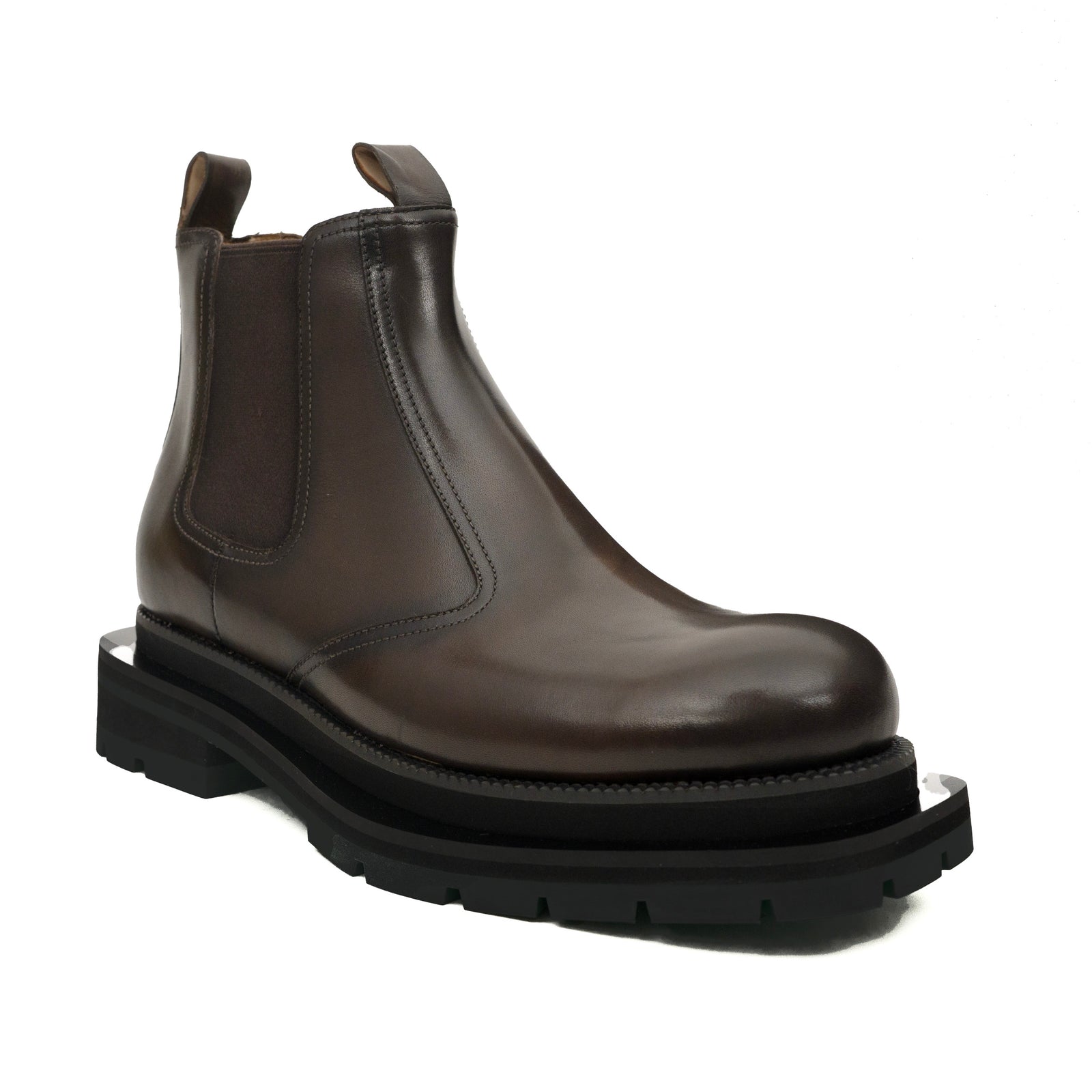 Bottines Chukka en cordovan lavé brun foncé