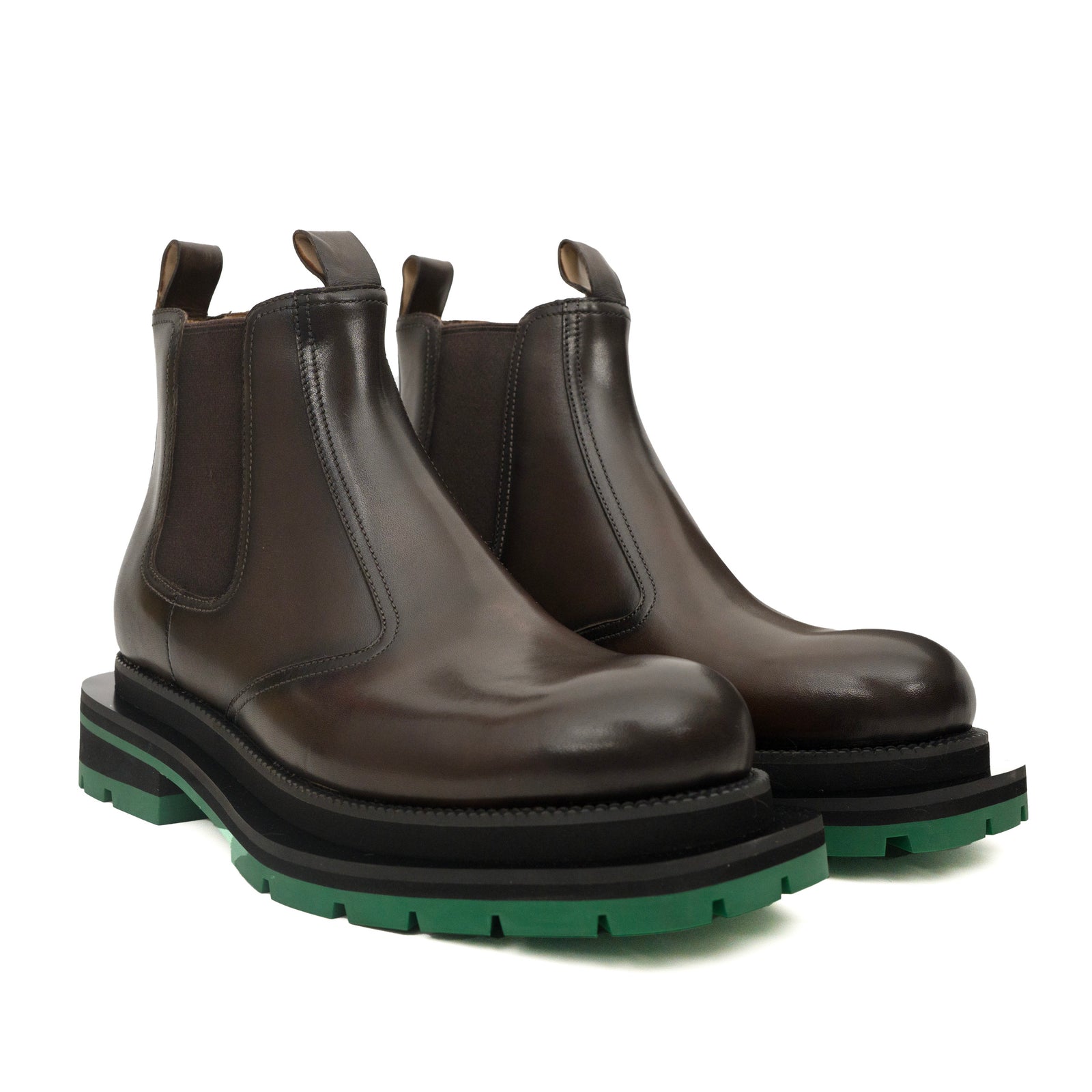 Bottines Chukka en cordovan lavé brun foncé