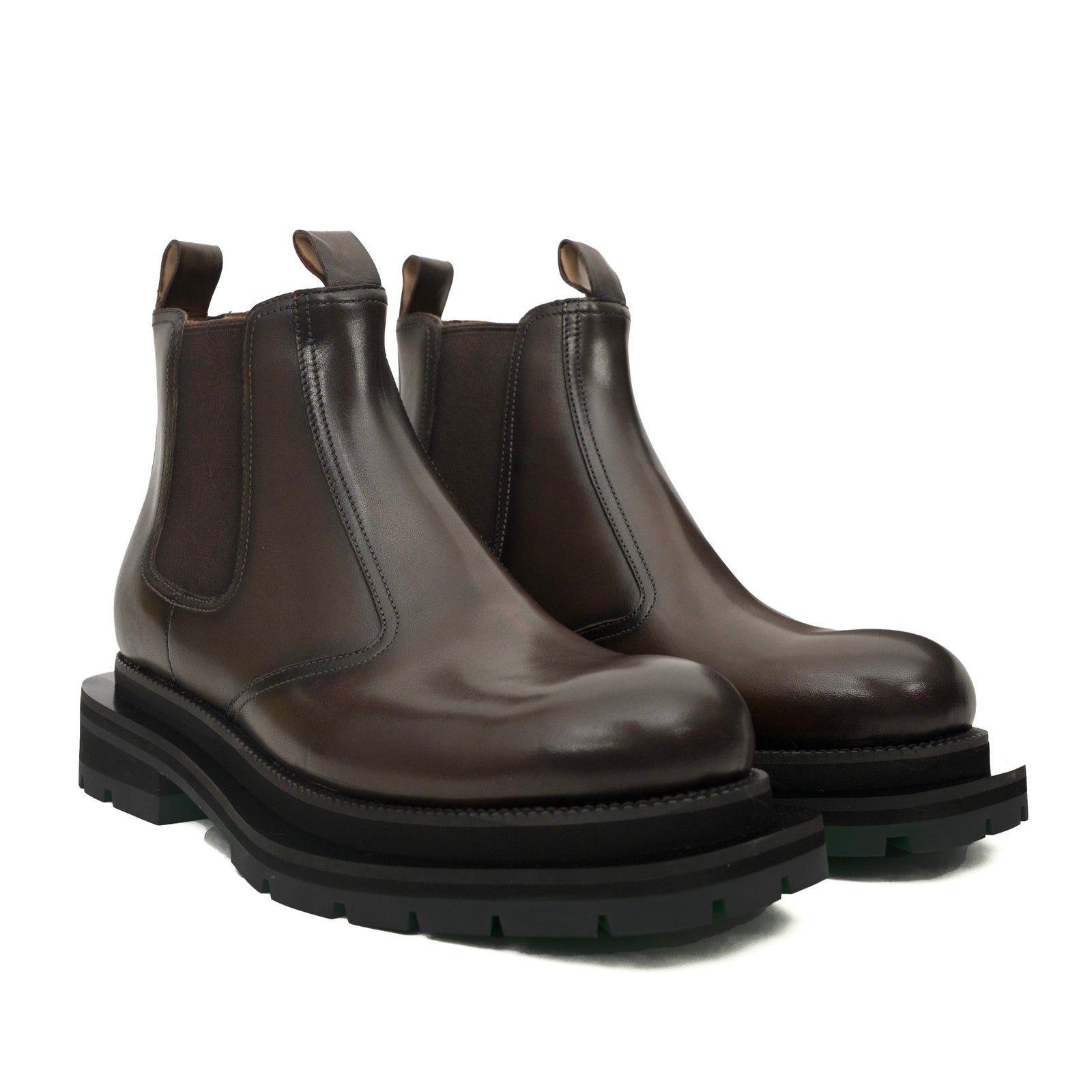 Bottines Chukka en cordovan lavé brun foncé