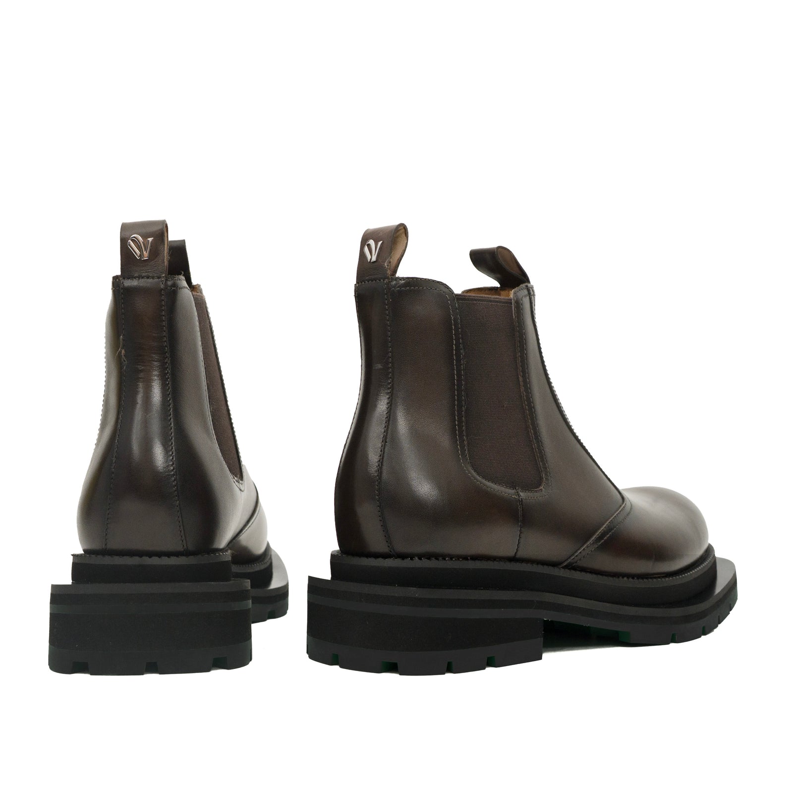 Bottines Chukka en cordovan lavé brun foncé