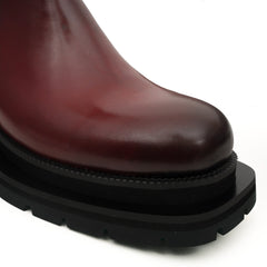 Sneakers Derby con plateau color cognac brunito
