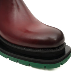 Sneakers Derby con plateau color cognac brunito