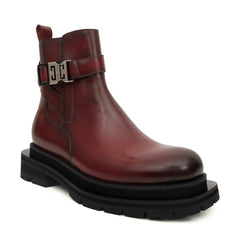 Sneakers Derby con plateau color cognac brunito