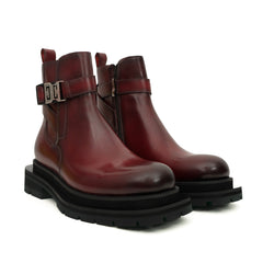 Sneakers Derby con plateau color cognac brunito