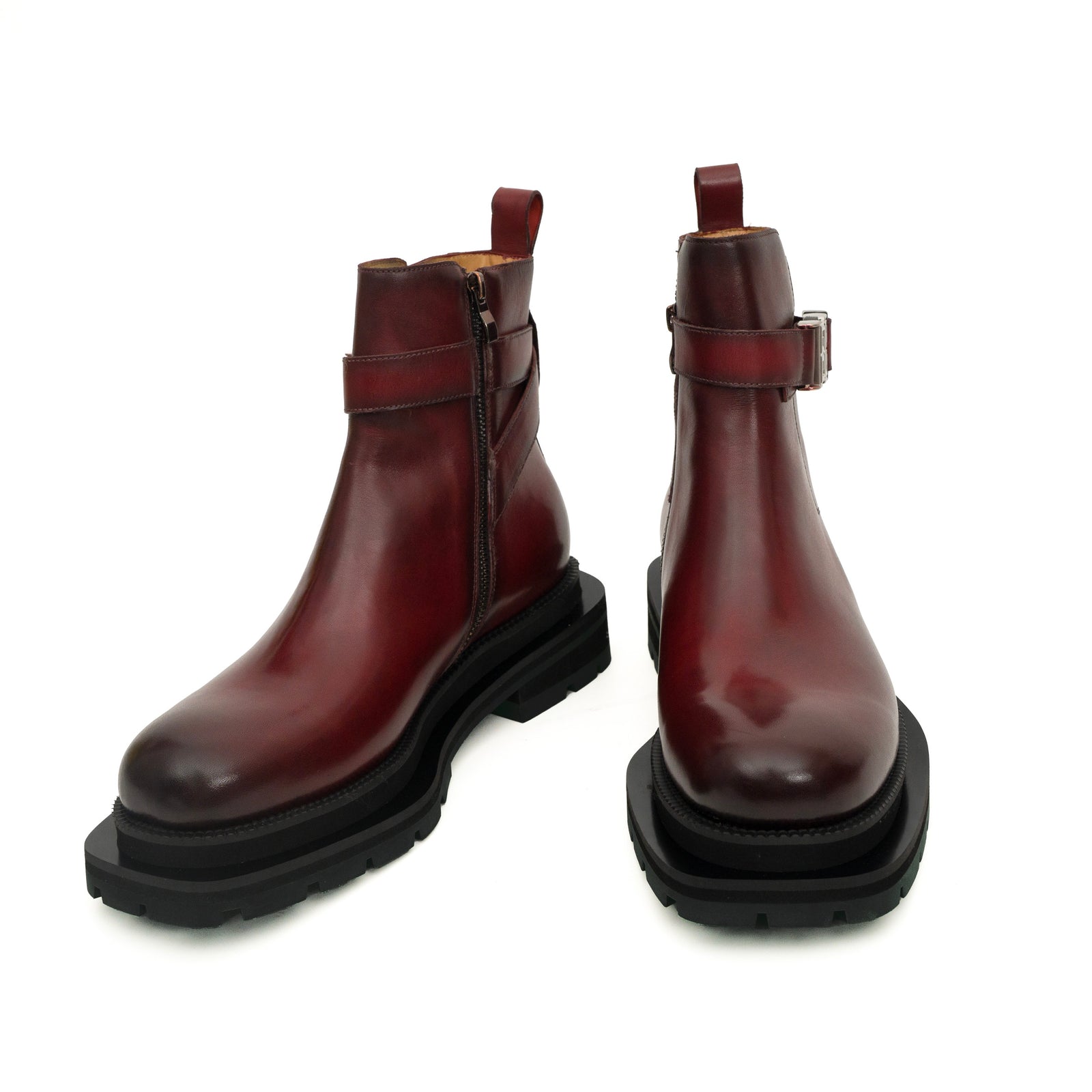 Sneakers Derby con plateau color cognac brunito