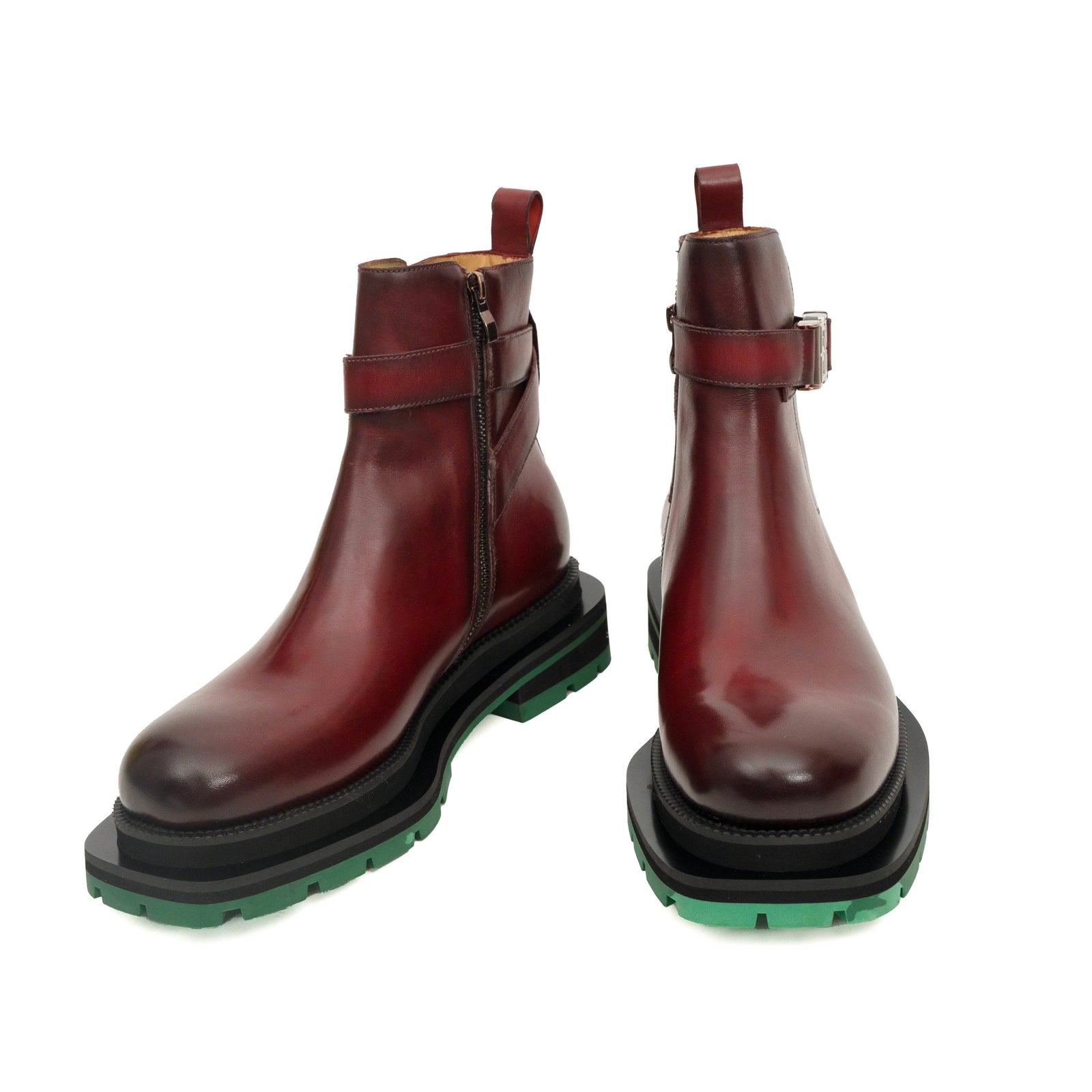 Sneakers Derby con plateau color cognac brunito