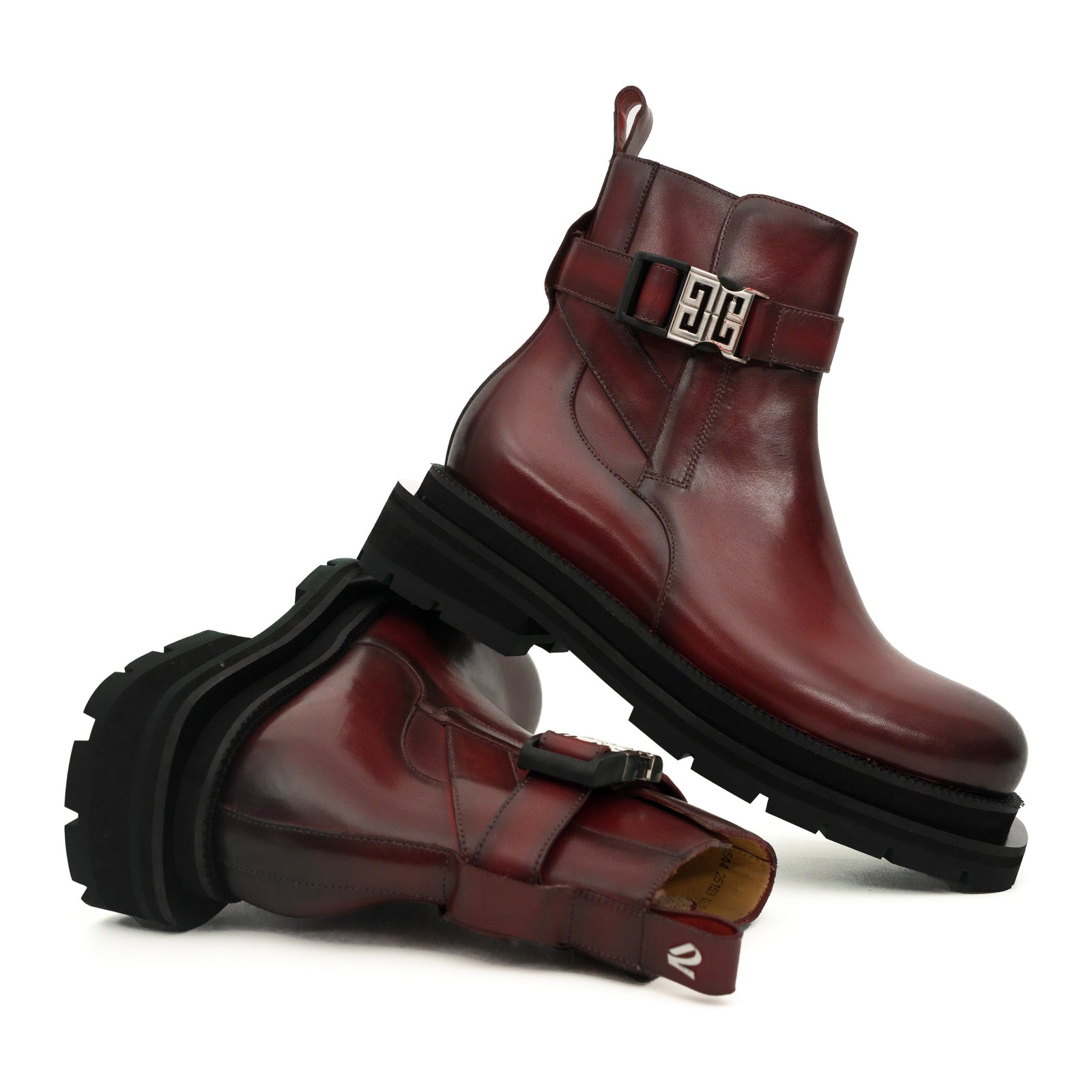 Sneakers Derby con plateau color cognac brunito
