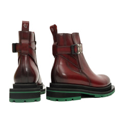 Sneakers Derby con plateau color cognac brunito