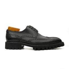 Black Brogue Lug-Sole Derby