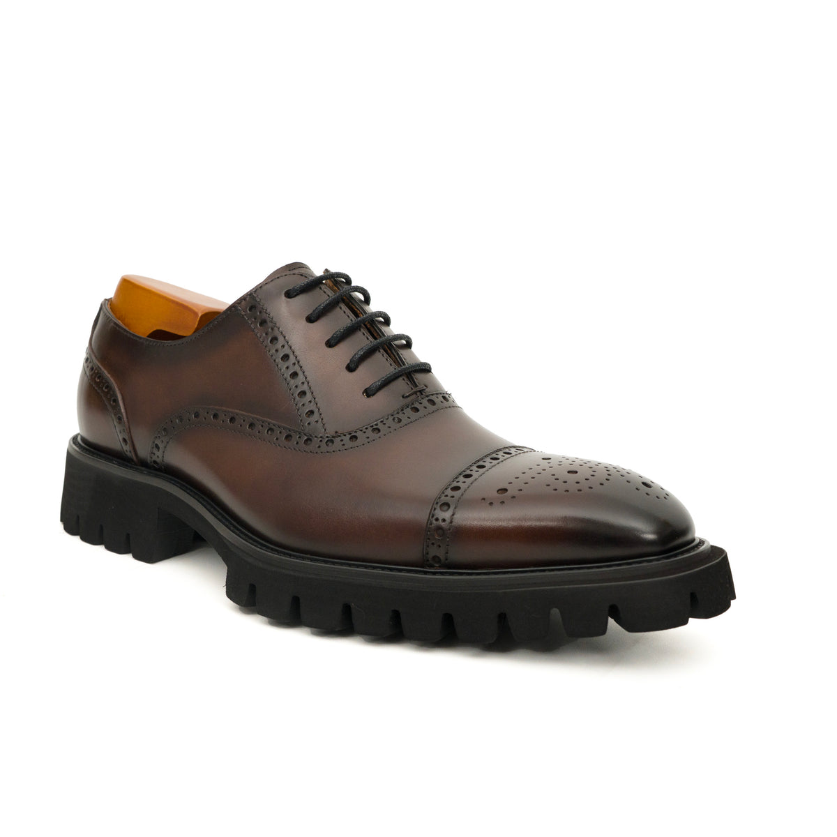 Dark Brown Cap-Toe Brogue Oxford