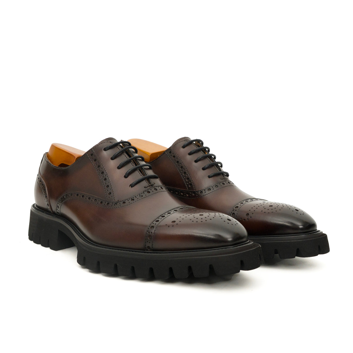 Dark Brown Cap-Toe Brogue Oxford