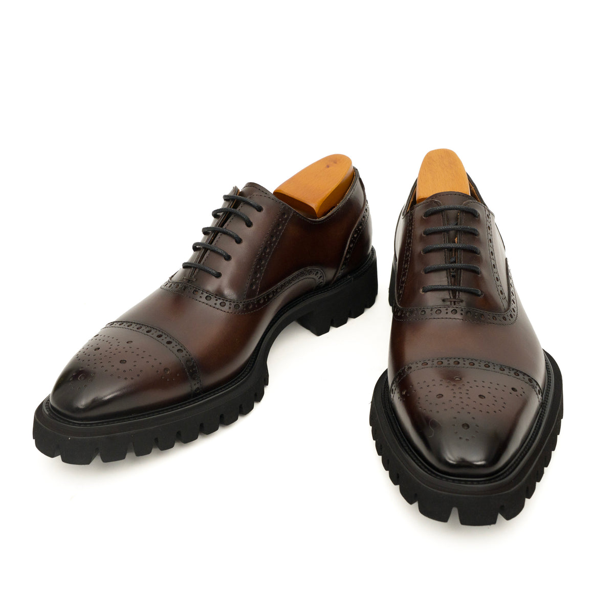 Dark Brown Cap-Toe Brogue Oxford
