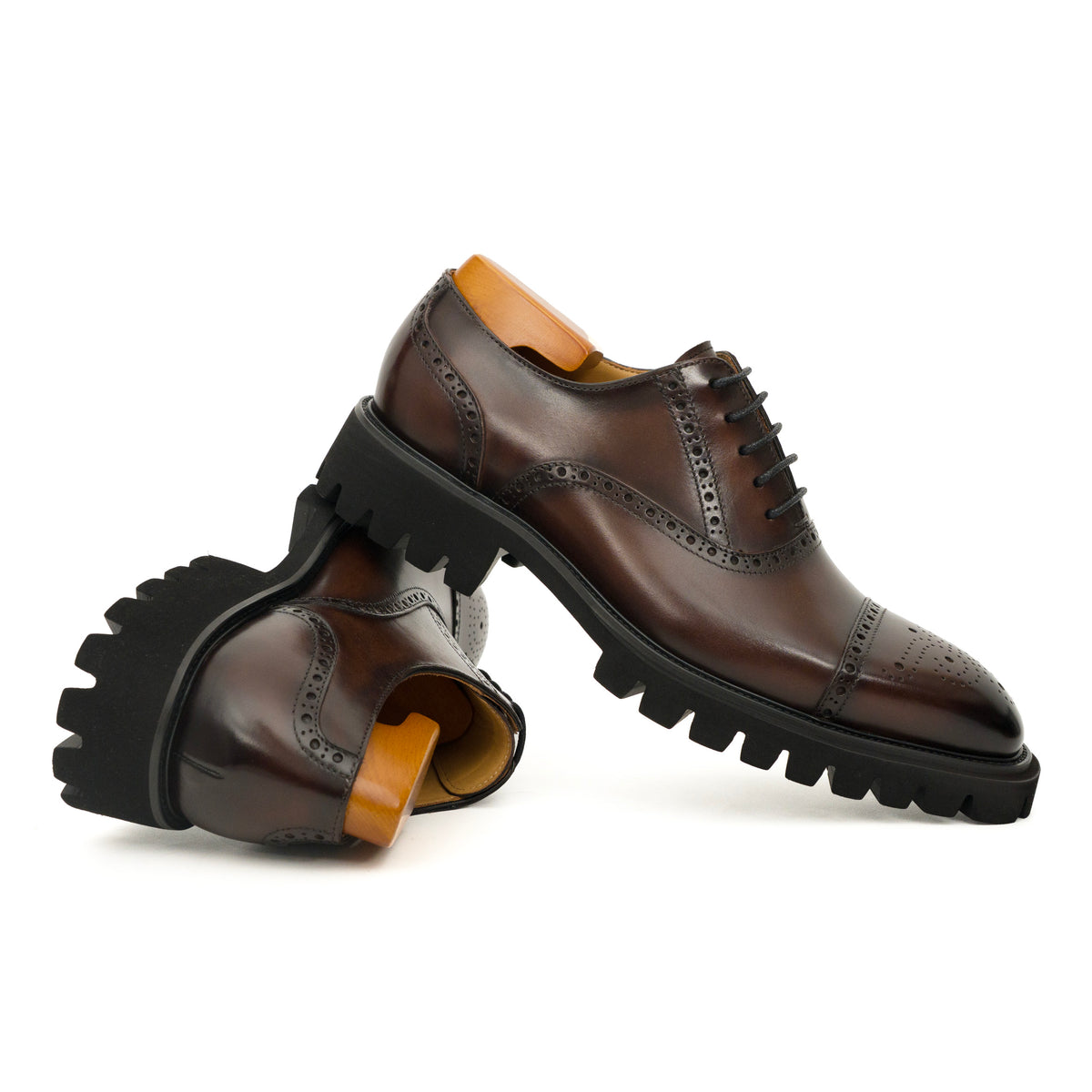 Dark Brown Cap-Toe Brogue Oxford
