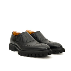 Goldbrauner glänzender Wingtip-Derby-Schuh mit Profilsohle