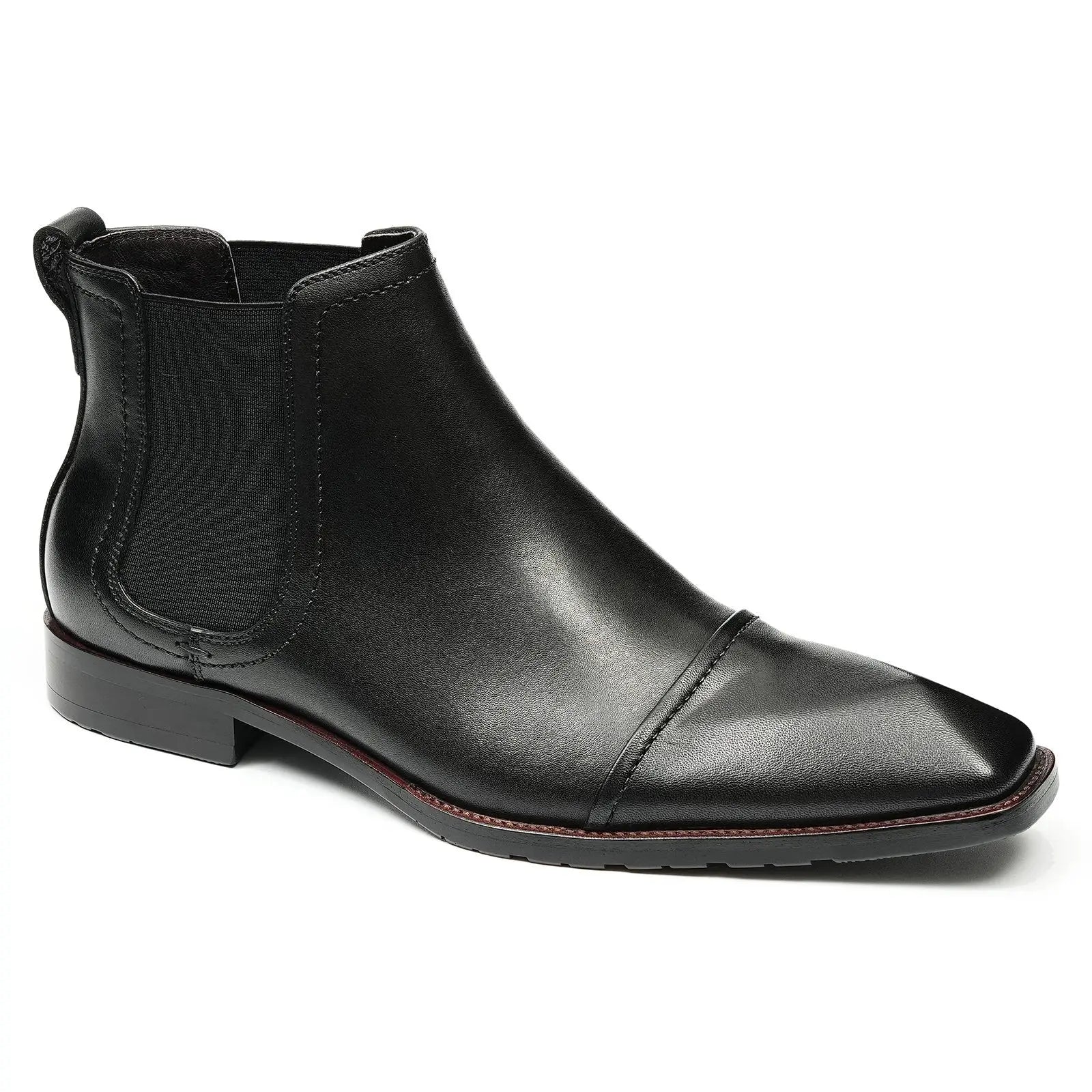 Men's pointed toe Chelsea boots D68895 Black - Divinch