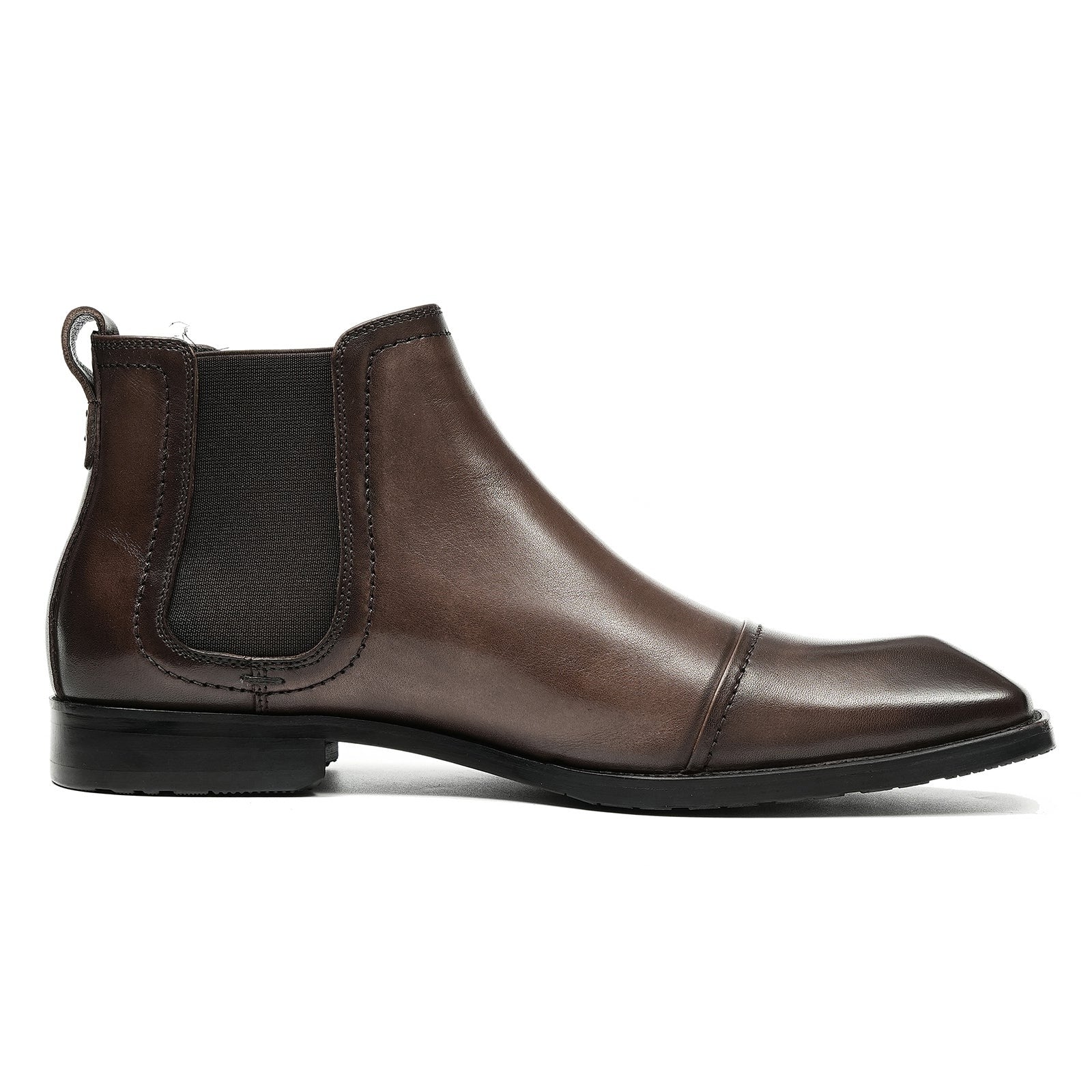 Men's pointed toe Chelsea boots D68895 Brown - Divinch