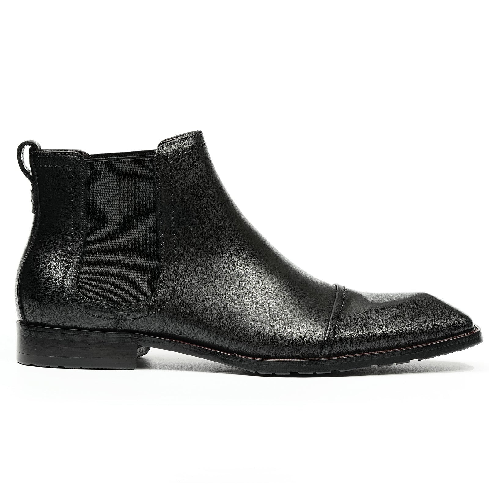 Men's pointed toe Chelsea boots D68895 Black - Divinch