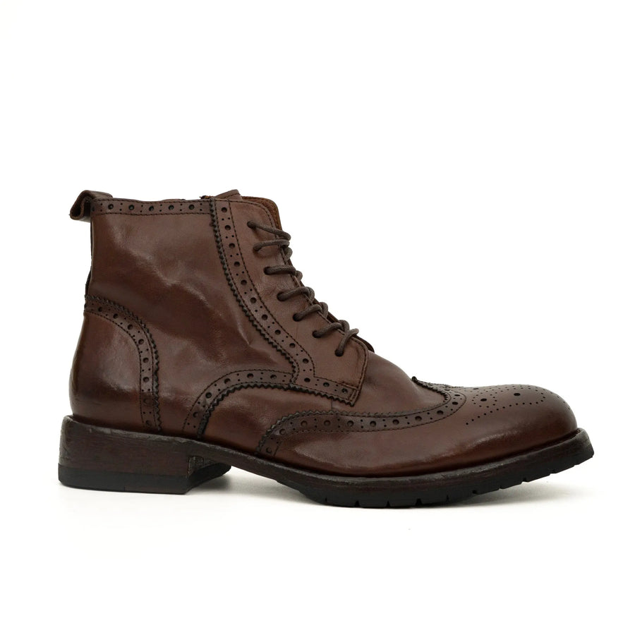 Bottes de combat brogues marron foncé
