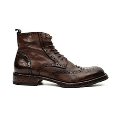 Dark Brown Brogue Combat Boot