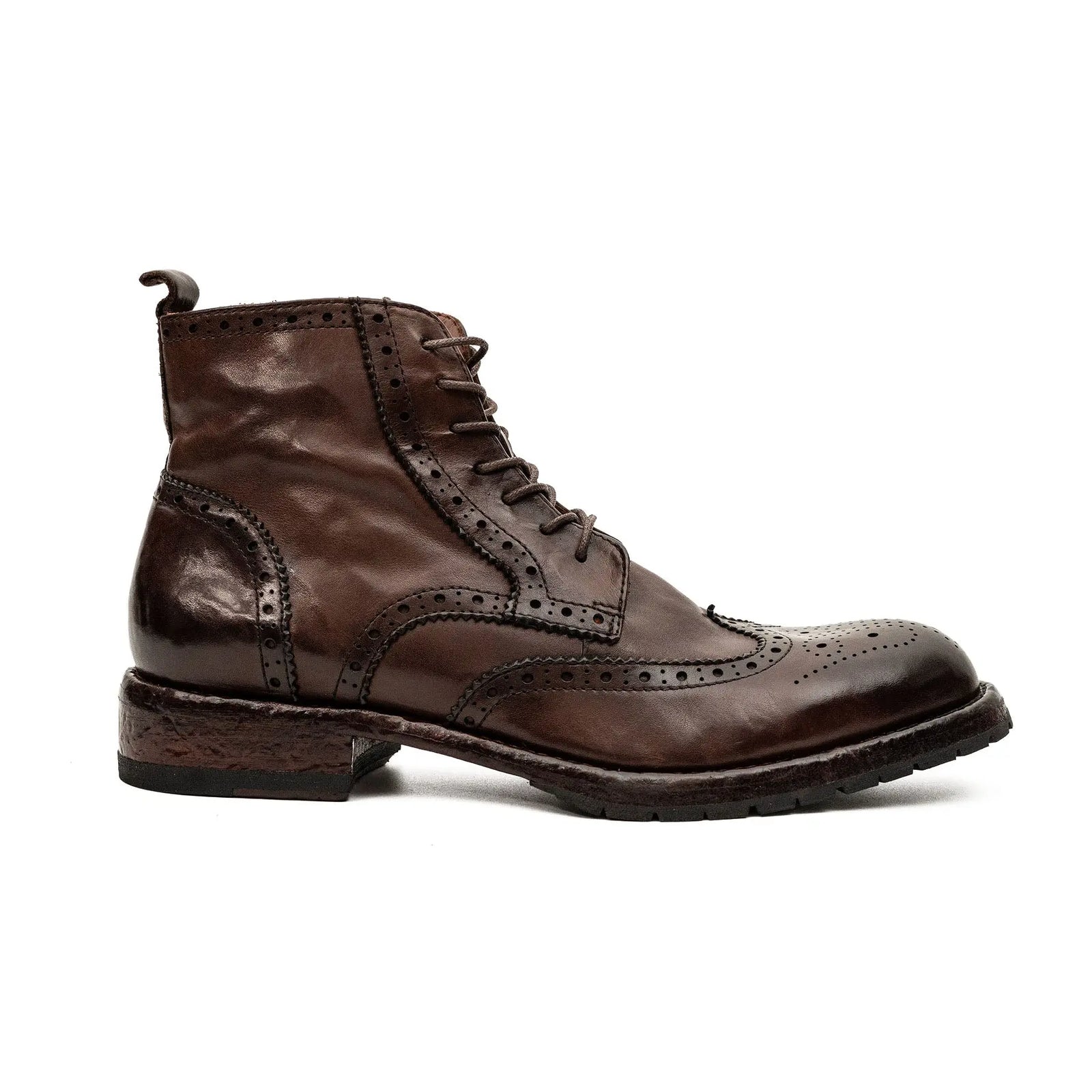 Dark Brown Brogue Combat Boot