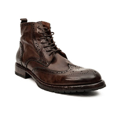 Dark Brown Brogue Combat Boot