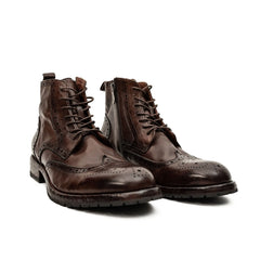 Dark Brown Brogue Combat Boot