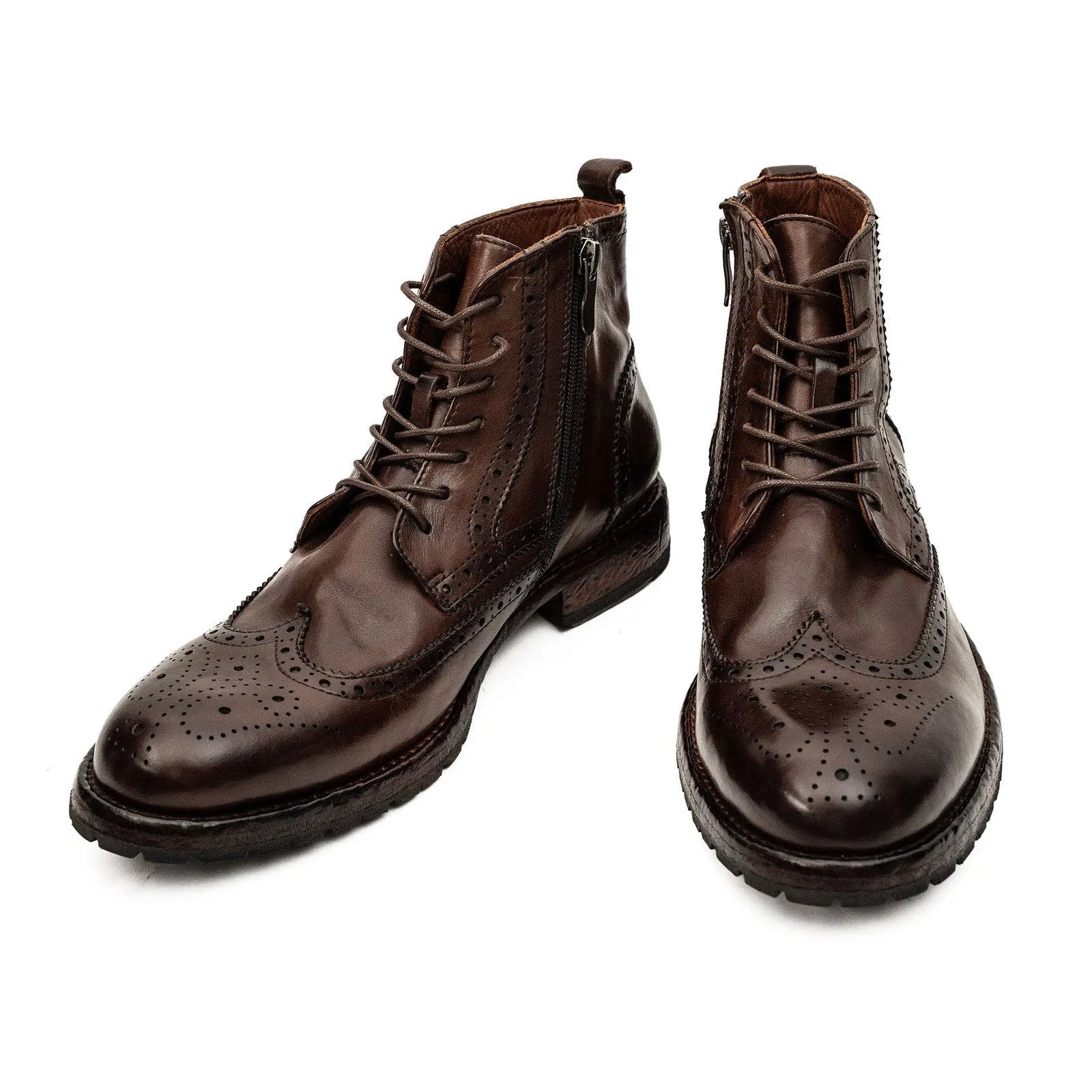 Dark Brown Brogue Combat Boot