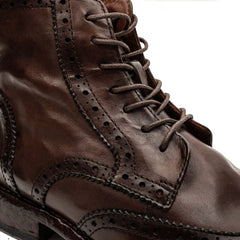 Dark Brown Brogue Combat Boot