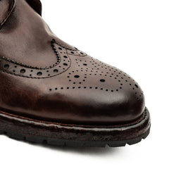 Dark Brown Brogue Combat Boot