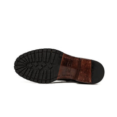 Dark Brown Brogue Combat Boot