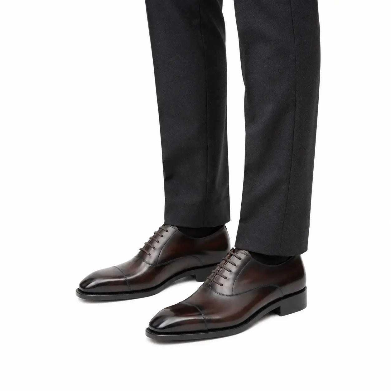 Dark Brown Cap-Toe Oxford