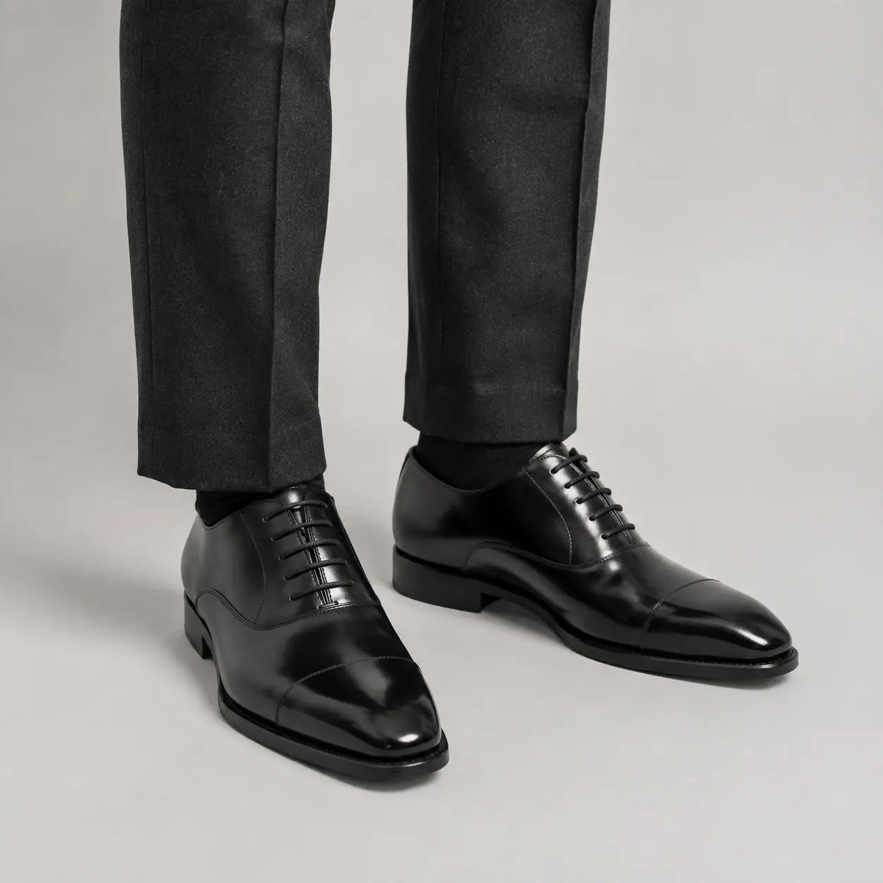 Dark Brown Cap-Toe Oxford on-foot product photo