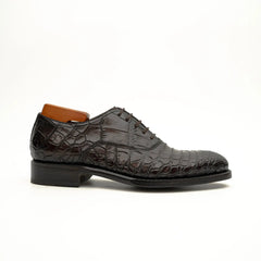 Dark Brown Crocodile Derby Shoe DIVINCH