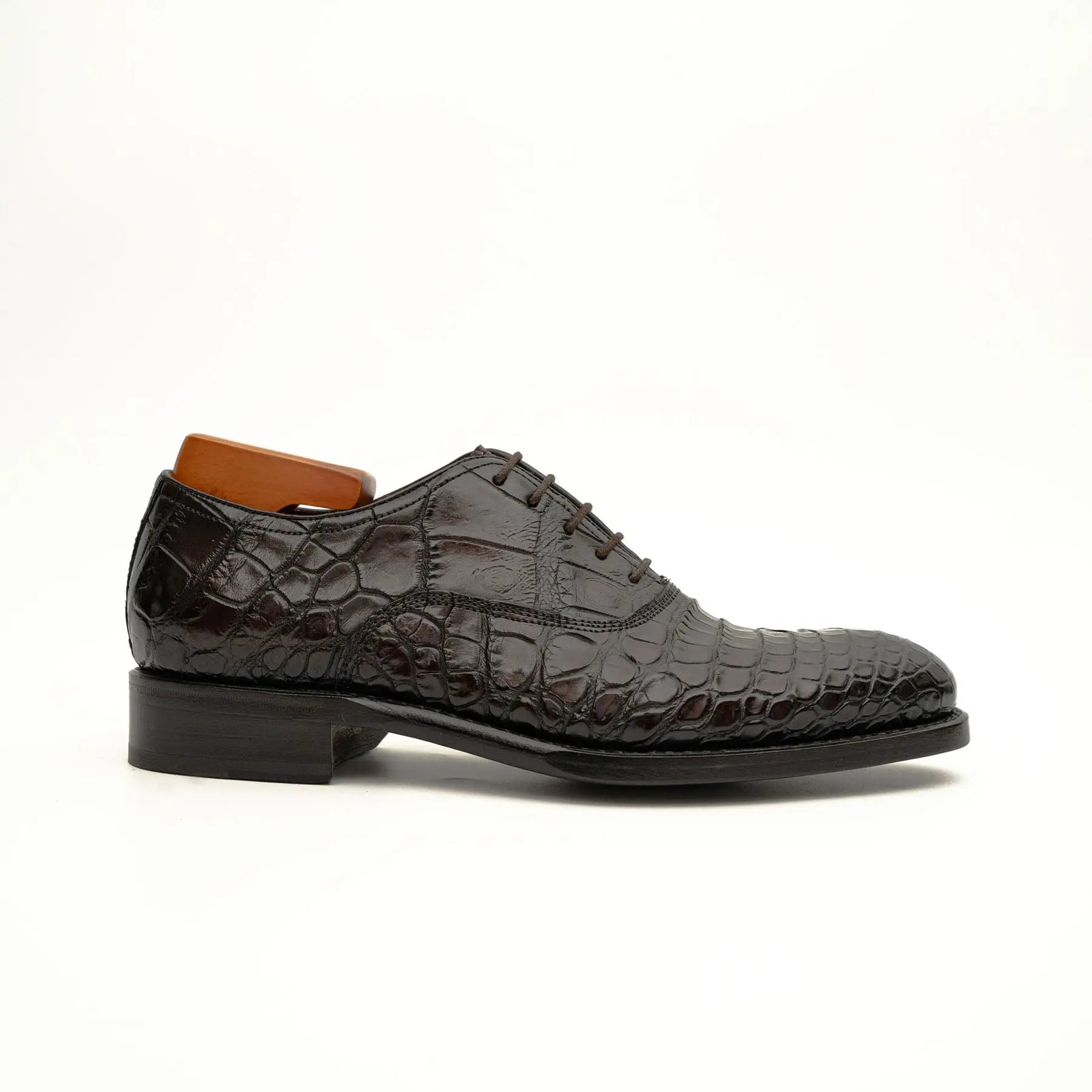 Dark Brown Crocodile Derby Shoe DIVINCH