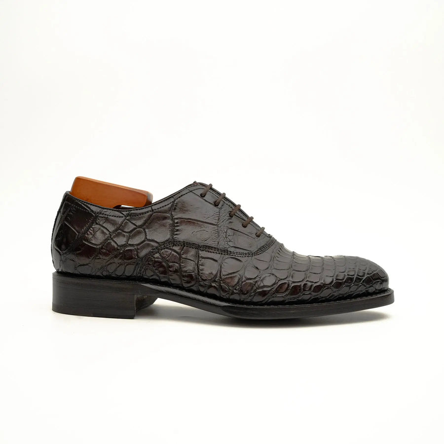 Dark Brown Crocodile Derby Shoe DIVINCH