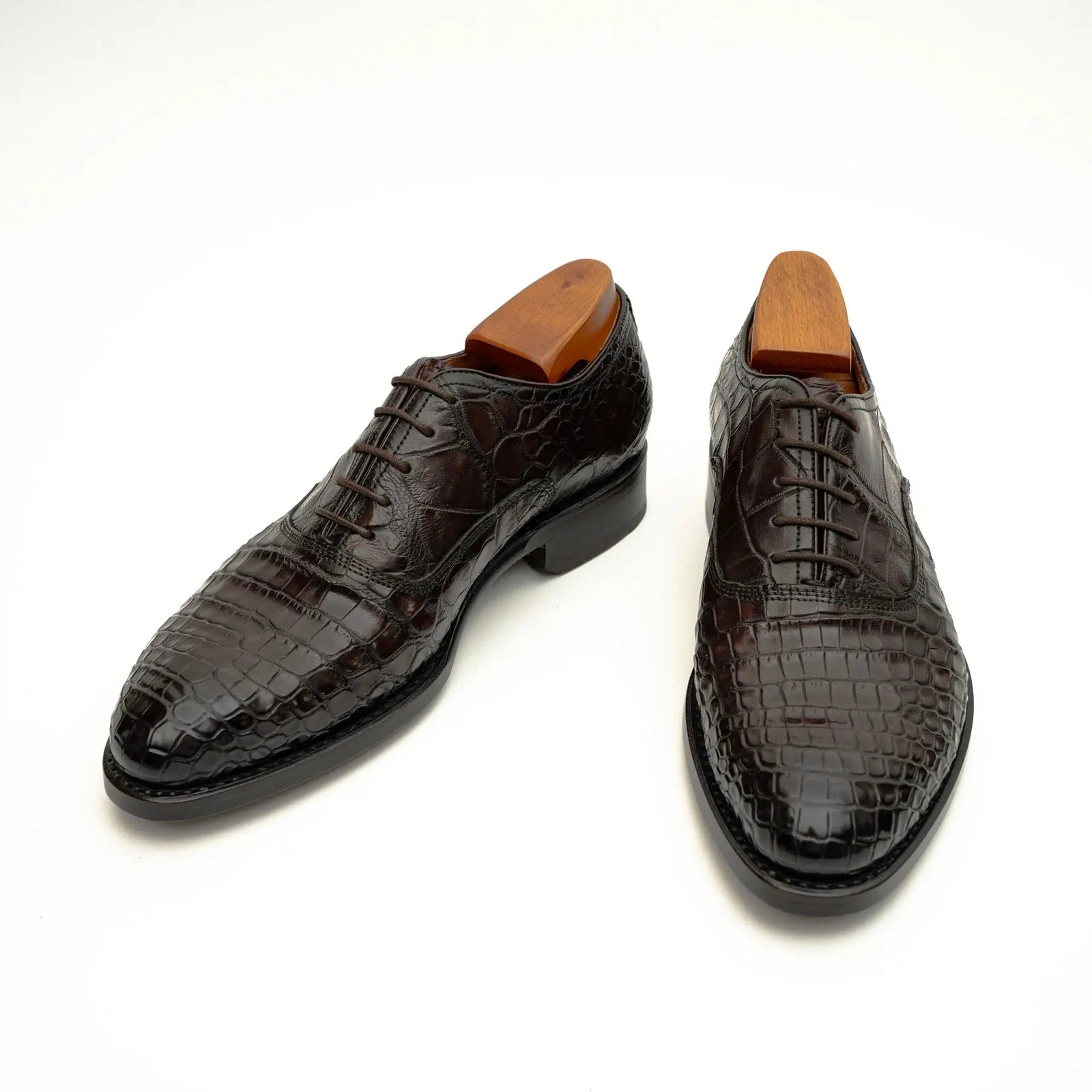 Dark Brown Crocodile Derby Shoe DIVINCH