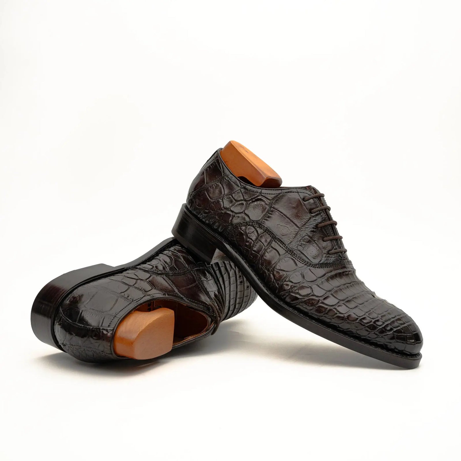 Dark Brown Crocodile Derby Shoe DIVINCH