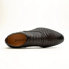Dark Brown Crocodile Derby Shoe DIVINCH