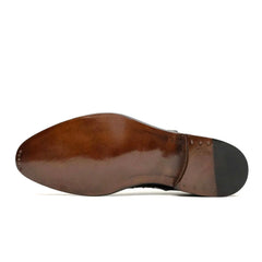 Dark Brown Crocodile Derby Shoe