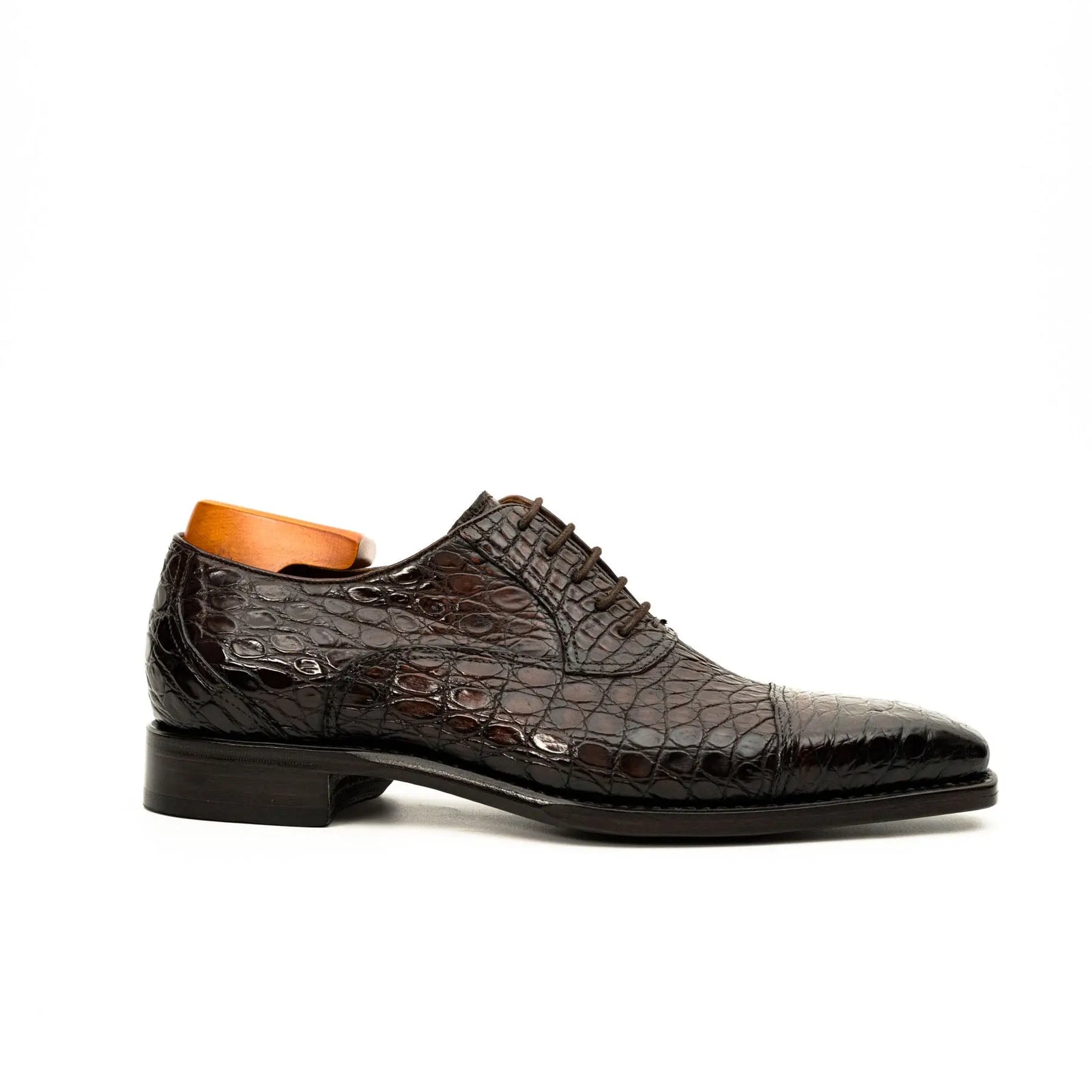 Dark Brown Crocodile Oxford Shoe DIVINCH