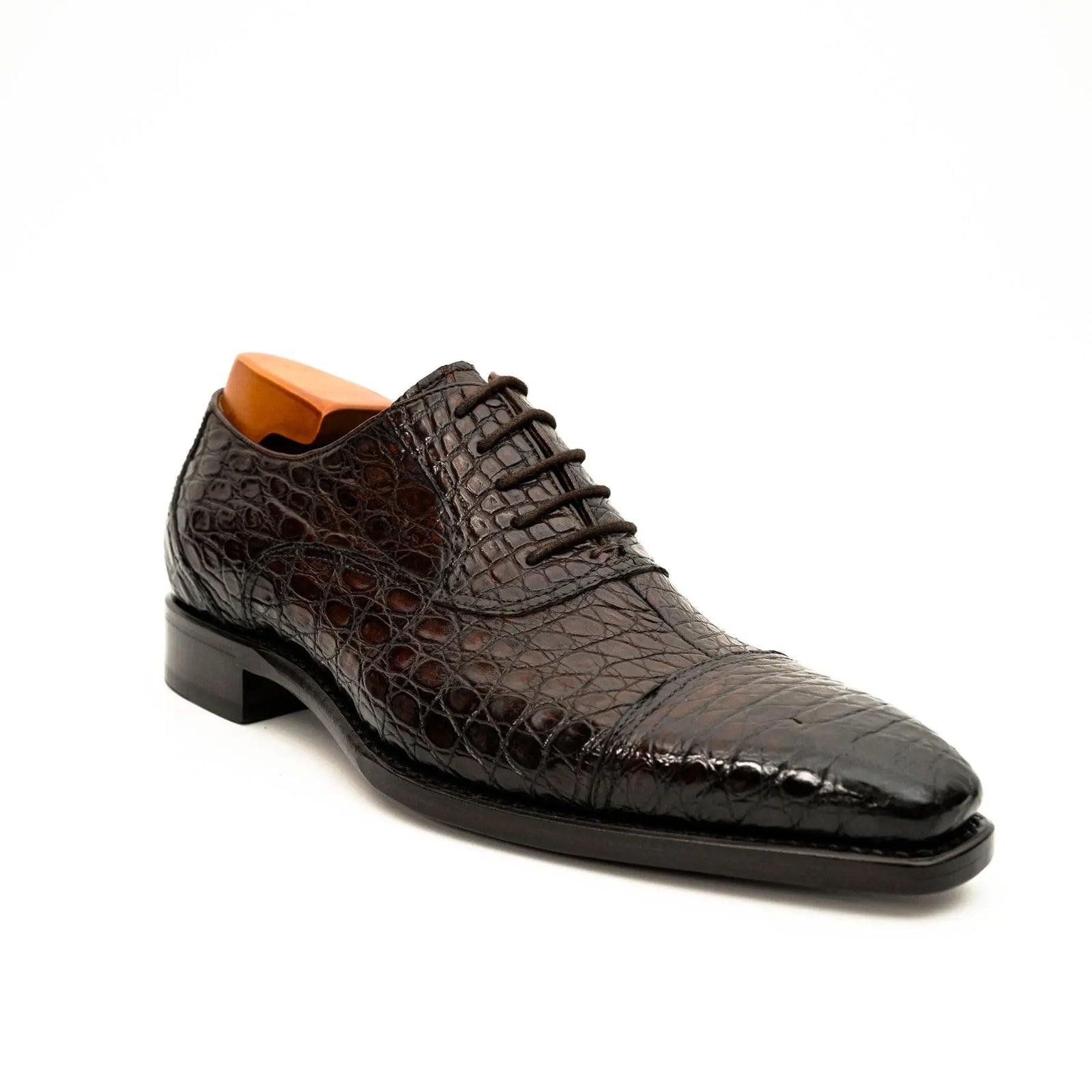 Dark Brown Crocodile Oxford Shoe DIVINCH