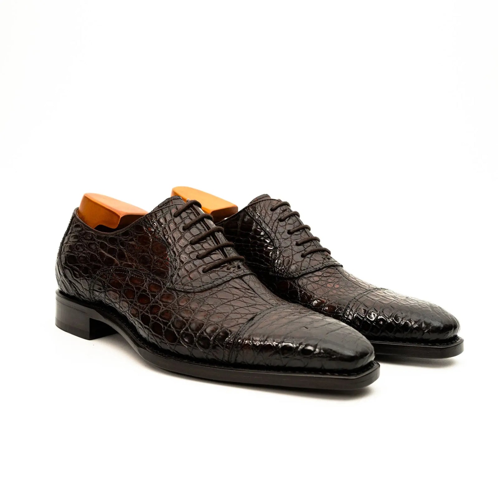 Dark Brown Crocodile Oxford Shoe DIVINCH