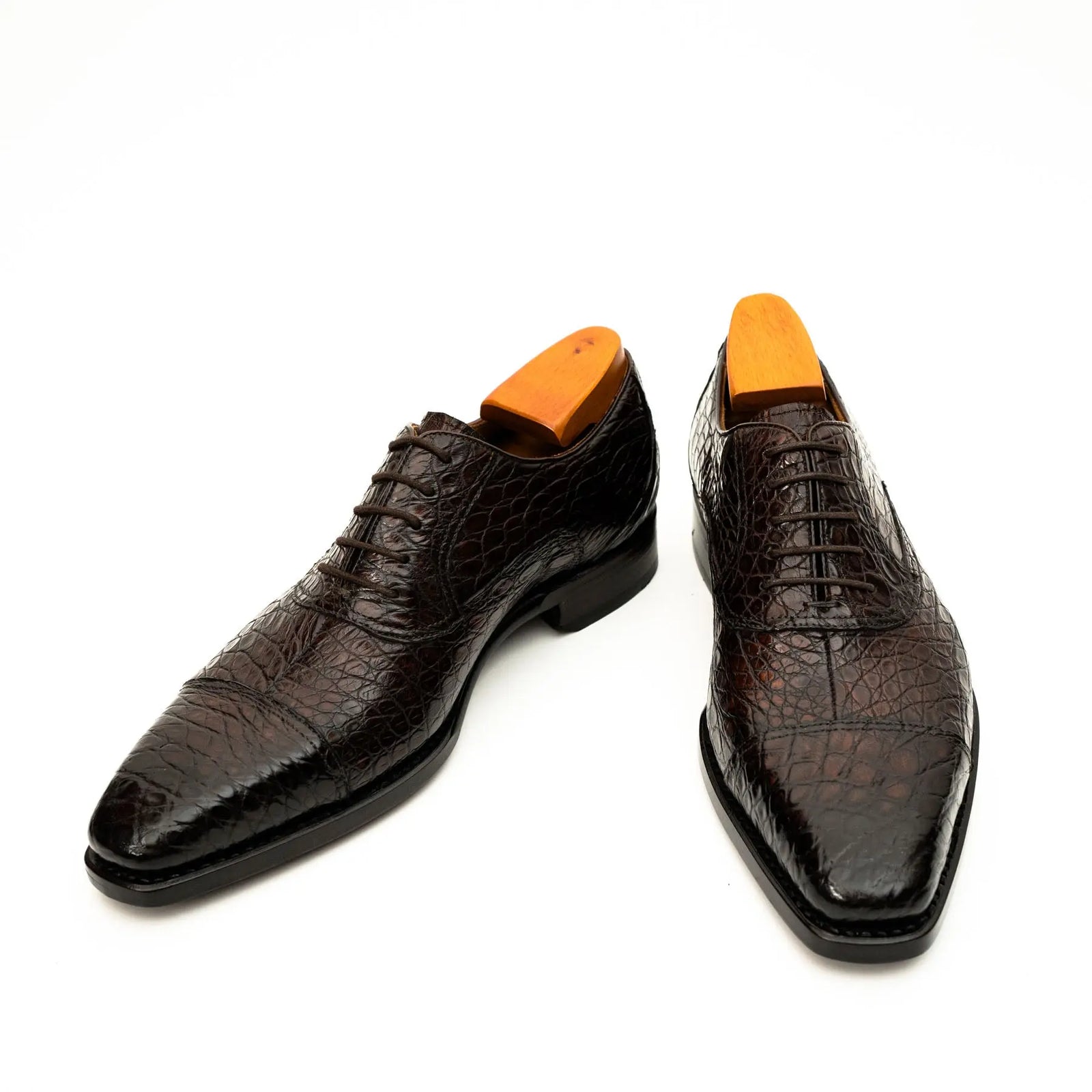 Dark Brown Crocodile Oxford Shoe DIVINCH