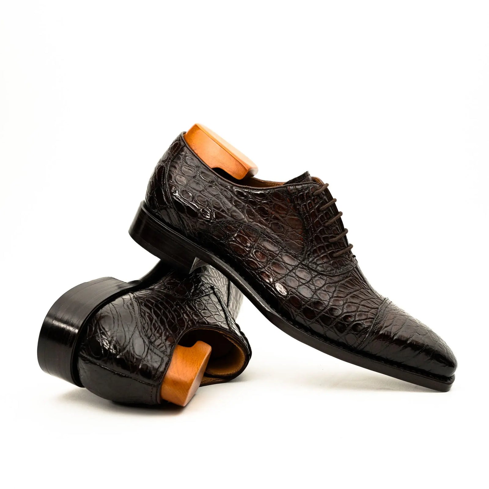 Dark Brown Crocodile Oxford Shoe DIVINCH