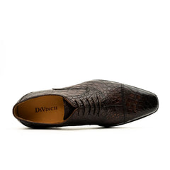 Dark Brown Crocodile Oxford Shoe DIVINCH