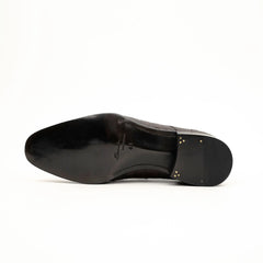 Dark Brown Crocodile-Textured Derby DIVINCH
