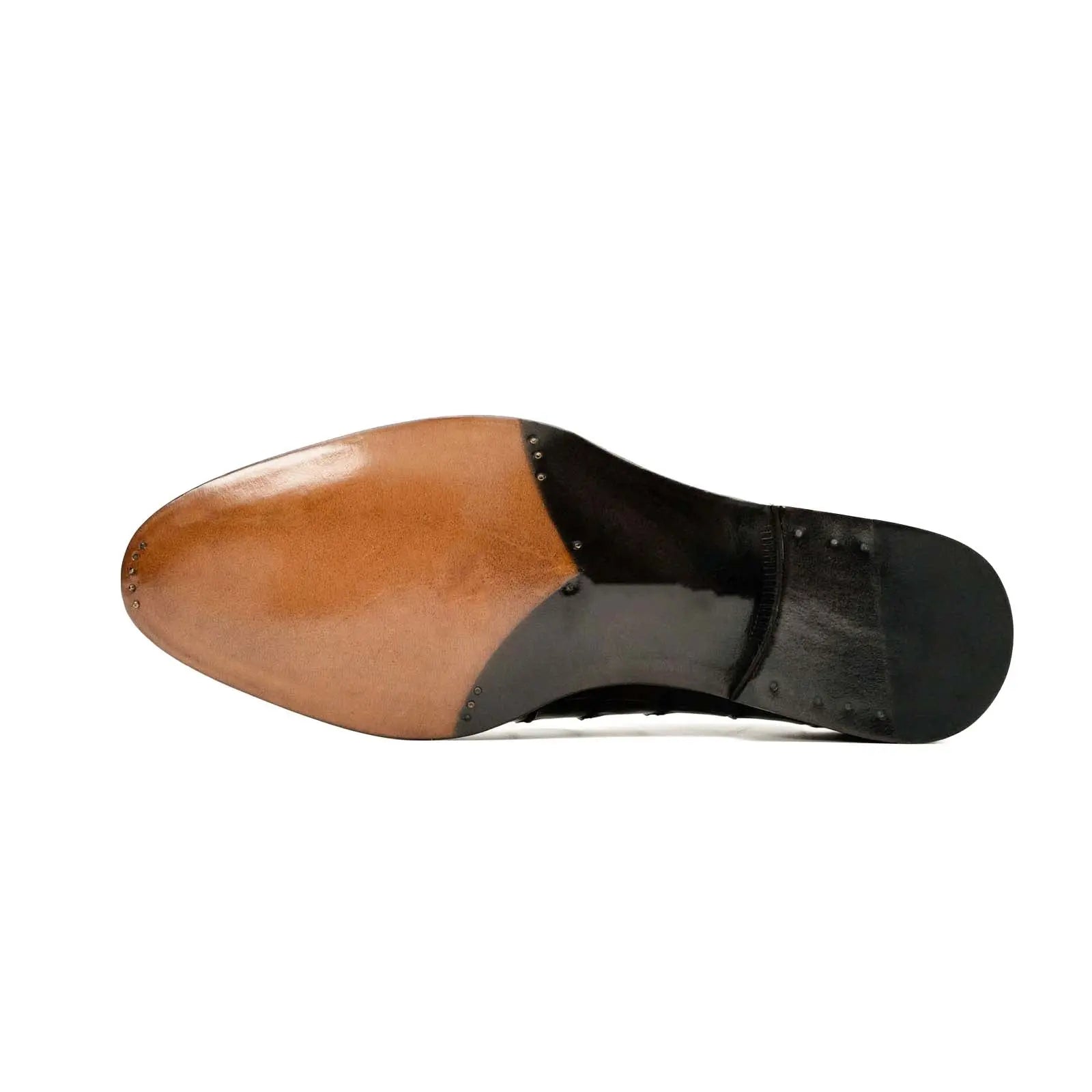 Dark Brown Crocodile-Textured Oxford